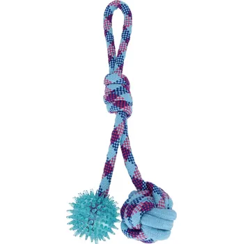 Hračka pro psa Hračka pro psy Přetahovadlo 34 cm s míčkem, oboustranné, modré TRIK&ROLL 560703