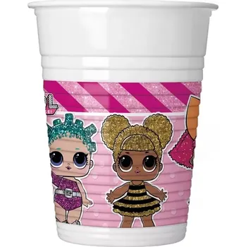 Party nádobí Kelímky plastové LOL surprise 8ks