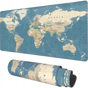 Podložka pod myš Podložka Pod Myš Myšku a klávesnici 90 x 40 cm Velká na stůl Mapa světa