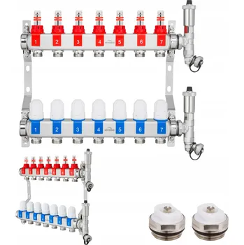 rozdělovač topení ROZDĚLOVAČ NEREZOVÝ PRO PODLAHOVÉ TOPENÍ INOX PLUS 7-OKRUHOVÝ. PROV