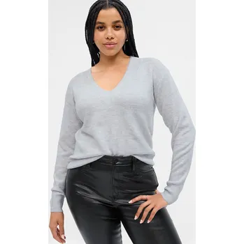 Dámský svetr Svetr GAP V Neck Sweater Light Heather Grey XXS
