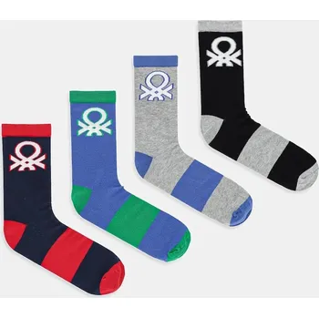 Chlapecké oblečení Dětské ponožky United Colors of Benetton 4-pack 6AO30704E.G.seasonal šedá 09X, vel. 20/24