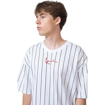 Pánské tričko Tričko Karl Kani Signature Pinstripe bílá - XL