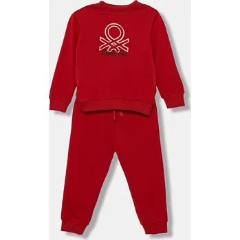 Dětská bavlněná tepláková souprava United Colors of Benetton 3J68GK00S.P.seasonal červená 33X, vel. 82