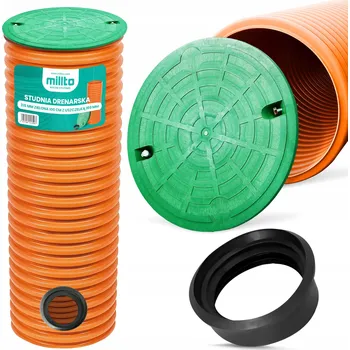 kanalizace DRENÁŽNÍ ŠACHTA Drenážní Studna 315 Víko Trubka 1m TĚSNĚNÍ 160 mm