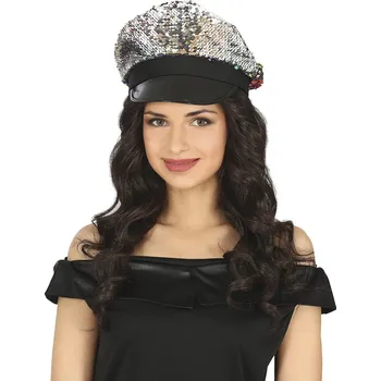 Klobouk Party klobouk stříbrno-černý třpytivý