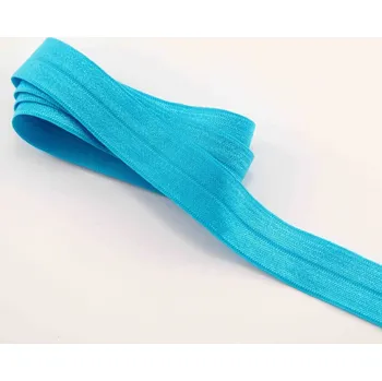 Textilní guma Lemovací pruženka - tyrkysově modrá - šířka 1,9 cm