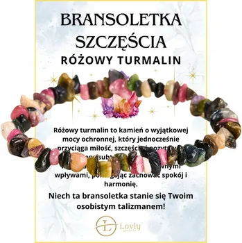 Náramek Náramek štěstí s ochranným RŮŽOVÝM TURMALÍNEM z přírodního kamene