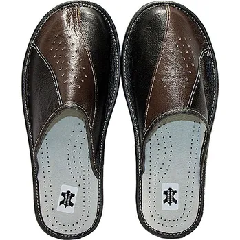 Pánské pantofle Bačkory kožené Papuče Highlander hnědé, velikost 42