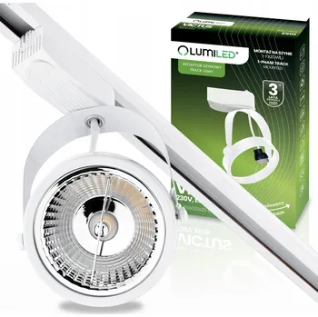 Bodové svítidlo Lištový reflektor Lampa pro lištový systém ES111 AR111 GU10 Bílý