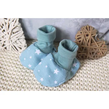 Capáčky AMÁLKA Bavlněné kojenecké capáčky hvězdičky, zelené Velikost: 56-68