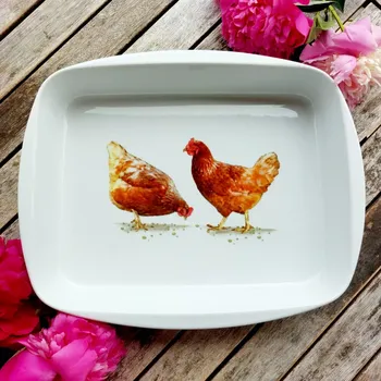 LINKA zapékací mísa 37 cm, slepice, Thun 1794 (Porcelánová mísa 2. jakost)