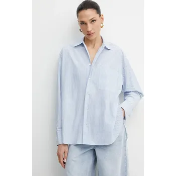 Pánská košile Košile MICHAEL Michael Kors dámská, modrá barva, relaxed, s klasickým límcem, MS540S4H8C 50X, vel. L