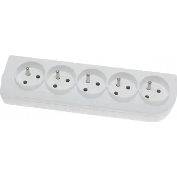 Elektrická zásuvka Pětinásobná zásuvka rozbočka s uzemněním bílá Elgotech GN-50