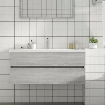 Koupelnový nábytek Skříňka pod umyvadlo, šedý dub sonoma, 100x38,5x45