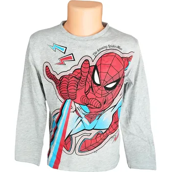 Sun City Chlapecké tričko SPIDERMAN blesky dlouhý rukáv Šedá, Velikost: 98 98