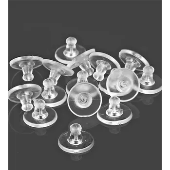 Materiál na výrobu šperku Silikonové kruhové zarážky - 120ks - Čirá