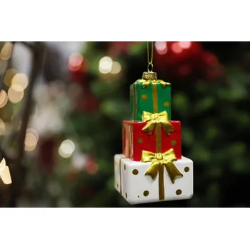 Vánoční ozdoba Home decoration Závěsná ozdoba DÁREK 100 x 55 mm