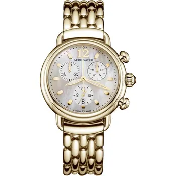 Hodinky Aerowatch 1942 Chrono lady yellow gold- plated A 81105 JA02 M