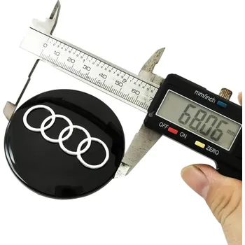Kryty středů kol pro Audi 68 mm Sada 4 ks Různé barvy Plastové krytky na disky Kvalitní pokličky středových otvorů Kolové autodoplňky černá