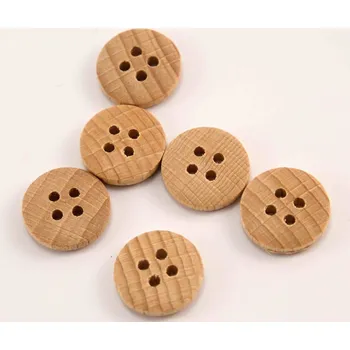 Knoflík Dírkový dřevěný knoflík - vypouklý - přírodní - průměr 1,75 cm