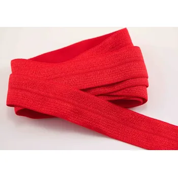 Textilní guma Lemovací pruženka - červená - šířka 2 cm