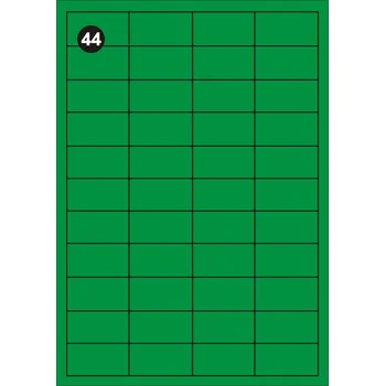 Samolepící etiketa Samolepící etikety 48,5x25,4 mm, A4 - zelené FOPRINT ( balení 20 listů)