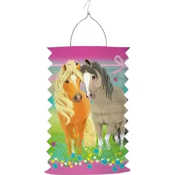 Party dekorace Závěsný lampion válec Koně 28 cm