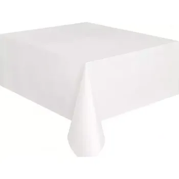 Jednorázový ubrus Plastový party ubrus bílý 137 x 274 cm