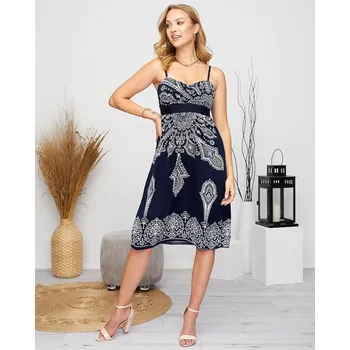 Dámské kraťasy Resti Patterned women's short dress in navy blue - Clothing Resti modrá | bílá 3400880