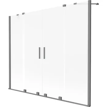 Vanová zástěna Dvoudílná vanová Paraván Mexen 180 x 150 cm mléčná