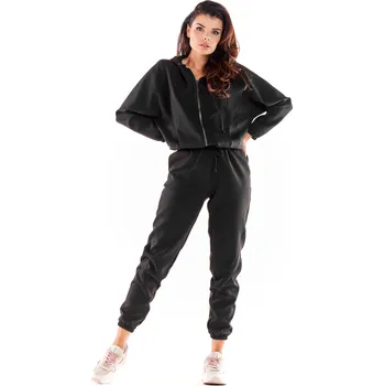 Cizojazyčná kniha Awama Woman's Sweatshirt A590 Awama černá | šedá 2270250