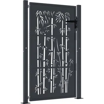 Zahradní nábytek ZAHRADNÍ VRÁTKA ANTRACITOVÁ 105X130CM OCEL, MOTIV BAMBUS