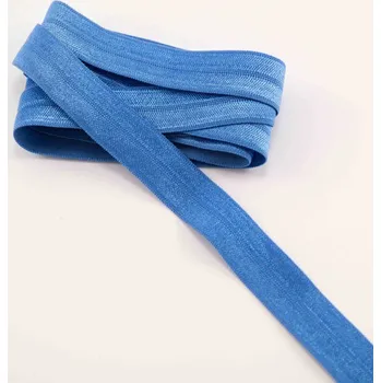 Textilie Lemovací pruženka - středně modrá - šířka 1,5 cm