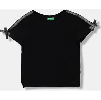 Dětské tričko United Colors of Benetton černá barva, 3P4ZC10QH 3P4ZC10QH.G.seasonal 99X, vel. 150