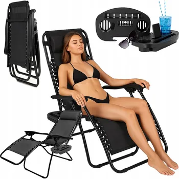 Zahradní lehátko Černé plast Lehátko Vortech