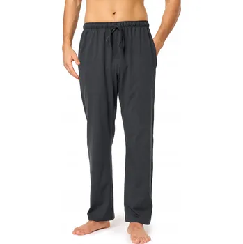 Pánské pyžamo Pánské pyžamové kalhoty Pánské pyžamo BAVLNA Dlouhé Kapsy Šedé M