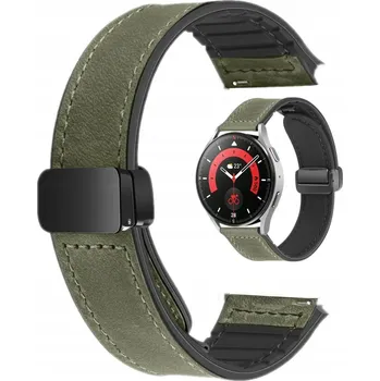 Řemínek na hodinky ZELENÝ MAGNETICKÝ ŘEMÍNEK ŘEMÍNEK 18MM SILIKON + KŮŽE PRO HODINKY