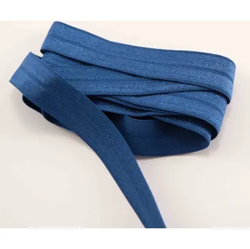 Textilie Lemovací pruženka - ocelově modrá - šířka 1,6 cm