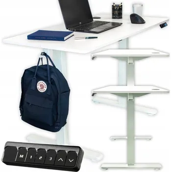 Psací stůl Elektrický stůl Becke s nastavitelnou výškou, obdélníkový, bílý, 160x80 cm