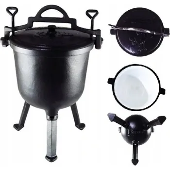 kotlíky Lovecký kotlík Kinghoff 7 l litinový smaltovaný se stojanem