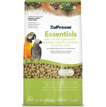 Krmivo pro ptáka ZuPreem Essentials M/L 7,5 kg komletní krmivo pro středně velké a velké papoušky mimo chovnou sezónu