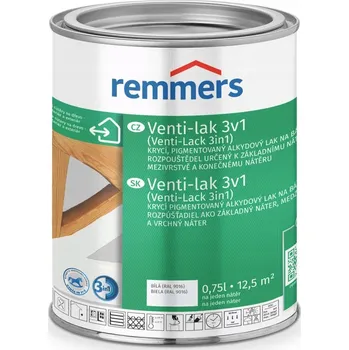 Lak na dřevo Barva barva na dřevo pro lamperii Remmers 2,5 l bílá