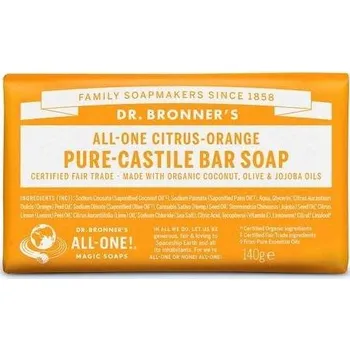 Mýdlo Dr. Bronner's Tuhé mýdlo Citrus Orange Bio mýdlo na tělo, 140 g