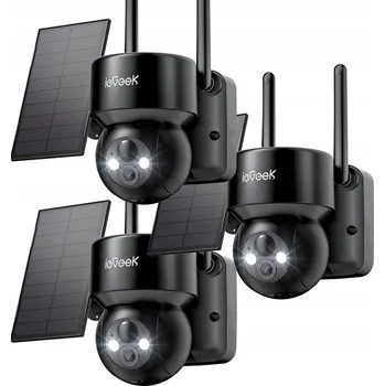 IP kamera 3X SOLÁRNÍ WIFI KAMERA 2K SMART VENKOVNÍ OTOČNÁ IP BEZDRÁTOVÁ ŠEDÁ