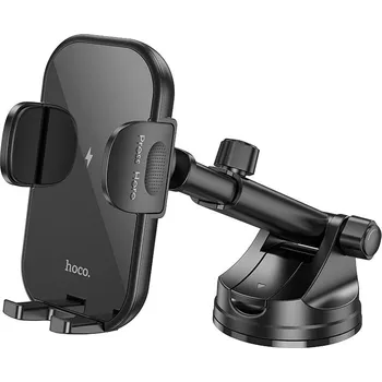 Nabíječka pro GPS Držák HOCO HW5 na čelní sklo / palubní desku s bezdrátovým nabíjením 15W - černý