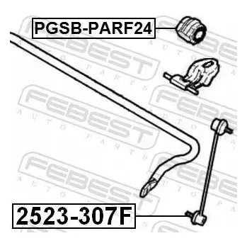 Stabilizátor nápravy GUMA STABILIZÁTORU PŘEDNÍ D24 FEBEST PGSB-PARF24