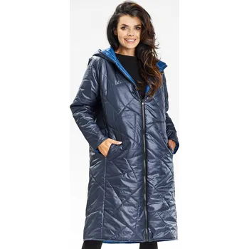 Cizojazyčná kniha Awama Woman's Coat A685 Navy Blue Awama modrá 2967468
