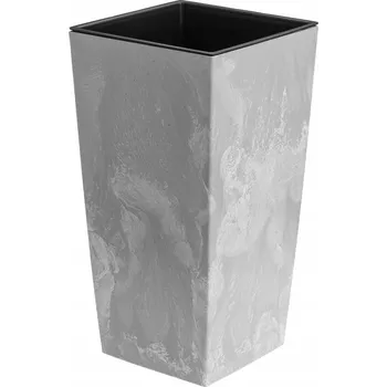 Květináč Plast Květináč , šedý Botle 17 cm x 17 x 32,5 cm