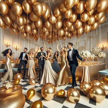 Balónek Italské METALICKÉ balónky 26 cm zlaté 20 kusů